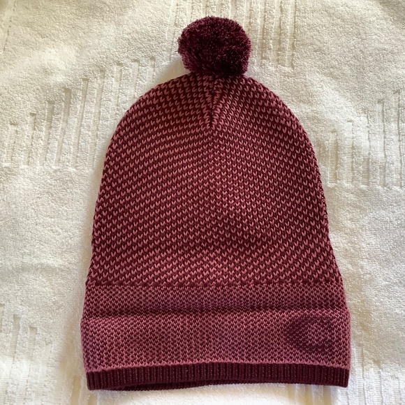Coach Wool Blend Knit Hat Beanie Dark Pink OZ main image 10